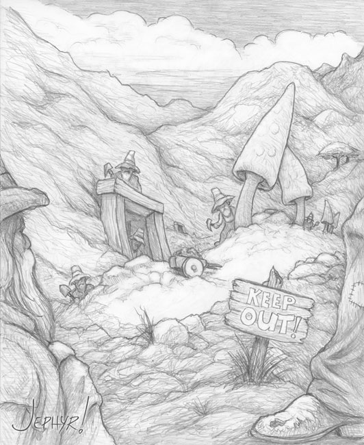 "The Claim; - Pencil Drawing - Copyright 2019, Jephyr (Jeff Curtis), All Rights Reserved